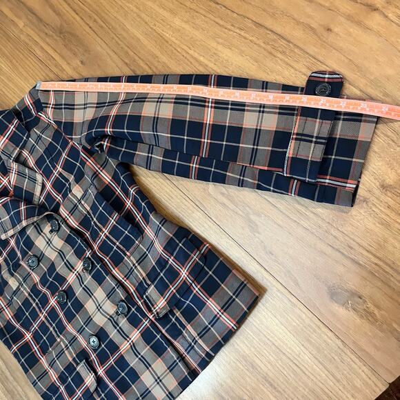 Tommy Hilfiger Plaid Jacket Size M Blazer Peacoat Double Breasted Lightweight - Picture 10 of 14